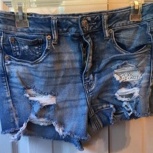 Denim cut off shorts